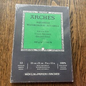 Arches Watercolor Pad, Cold Press, 9x12 inches, 12 White Natural